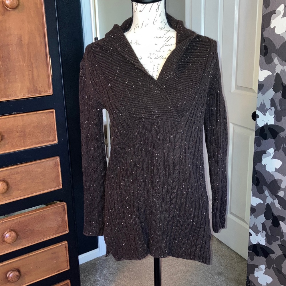 J. Jill Dark Brown Knit Sweater